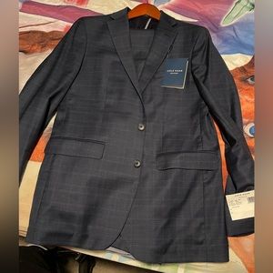 Cole Haan Men's Slim Fit Suit - Blue Glen Plaid 40L/W33